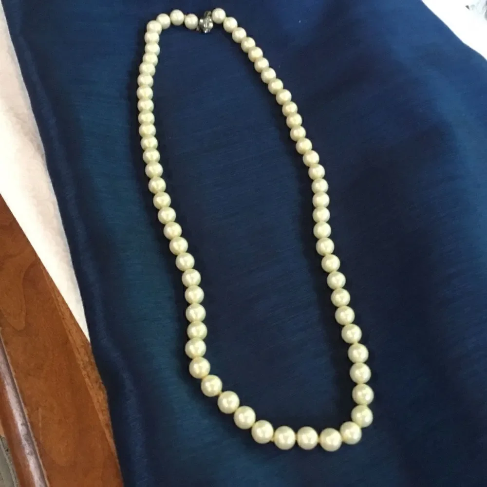 White Faux Pearl Necklace